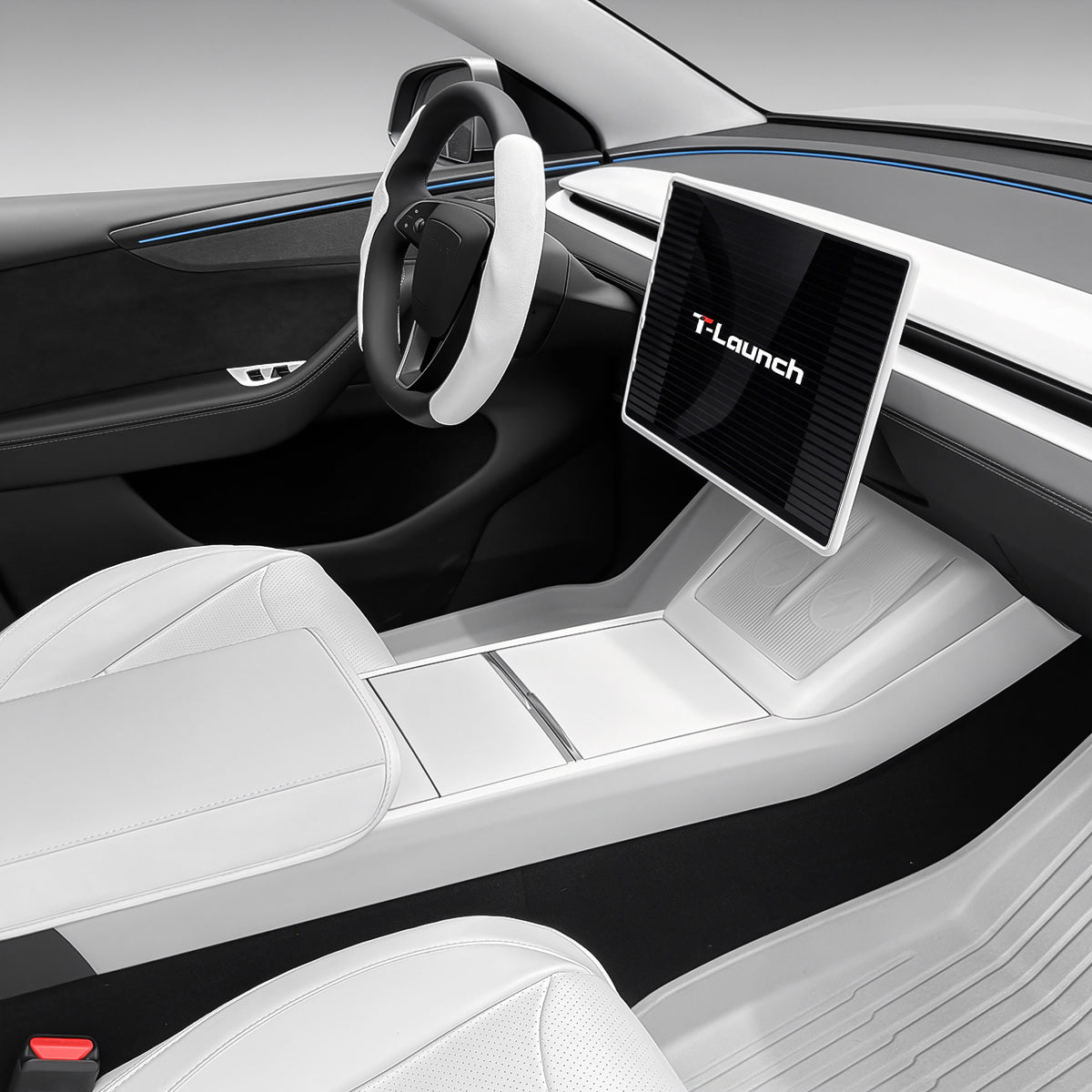 Tesla White Interior Accessories - T-Launch