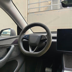 Alcantara One-Piece Steering Wheel Cover for Tesla Model Y Juniper 2025+/ Model 3 Highland 2024+