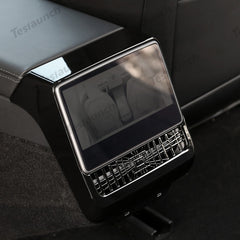 Kockás hátsó szellőzőnyílás képernyővédő keret (szénszálas mintázatú ABS) Tesla Model Y Juniper 2025+