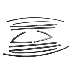 Model مجموعة حذف الكروم 3/Y لـ Teslaمجموعة أغطية النوافذ باللون الأسود اللامع غير اللامع (10 قطع) (2017-2023)
