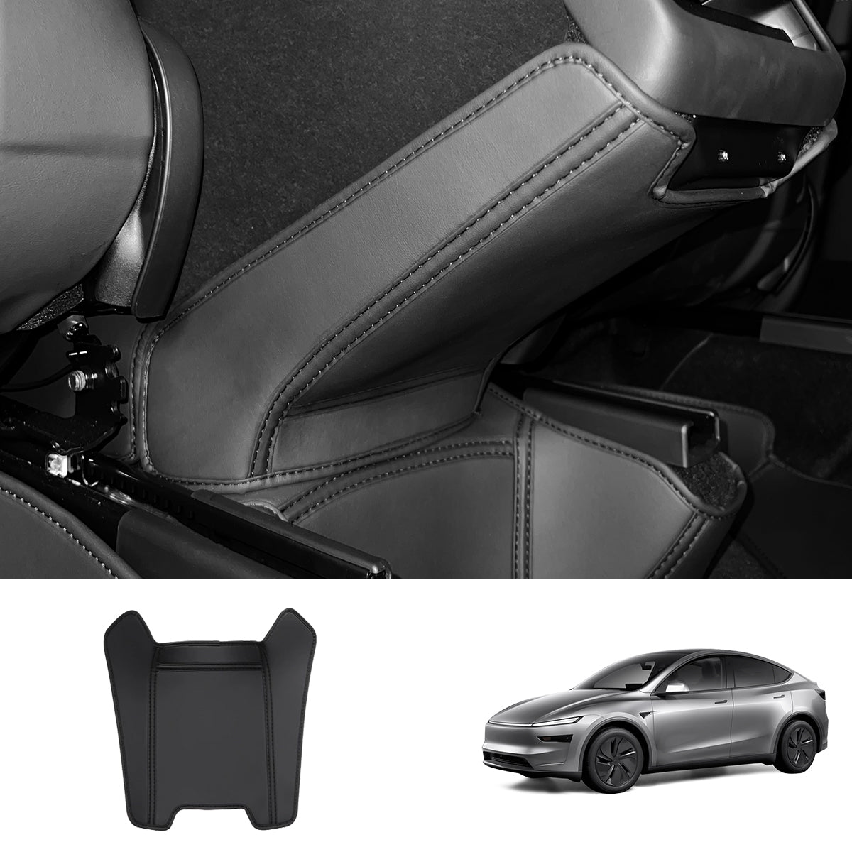 Rear Console Air Vent Guard – Napa Leather Kick Protection for Tesla Model Y Juniper 2025+