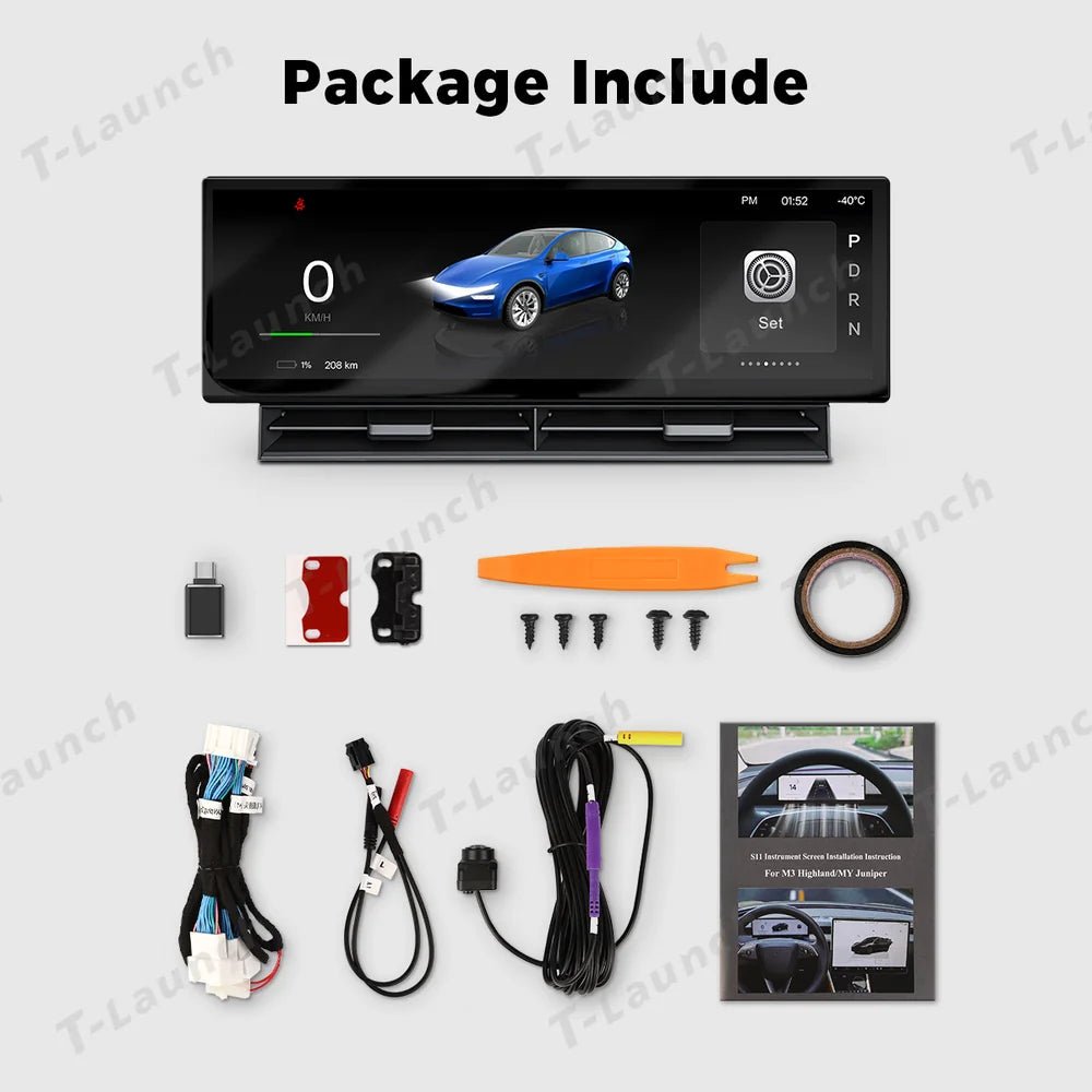 10.88" Large Instrument Cluster Head Up Display for Tesla Model Y Juniper Standard 2025+ - T-Launch