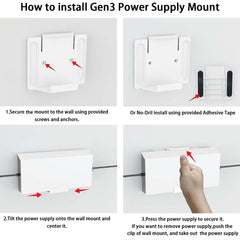 Kit de montare pe perete pentru router și sursă de alimentare pentru Starlink Gen 3 - Nu sunt necesare găuriri sau șuruburi