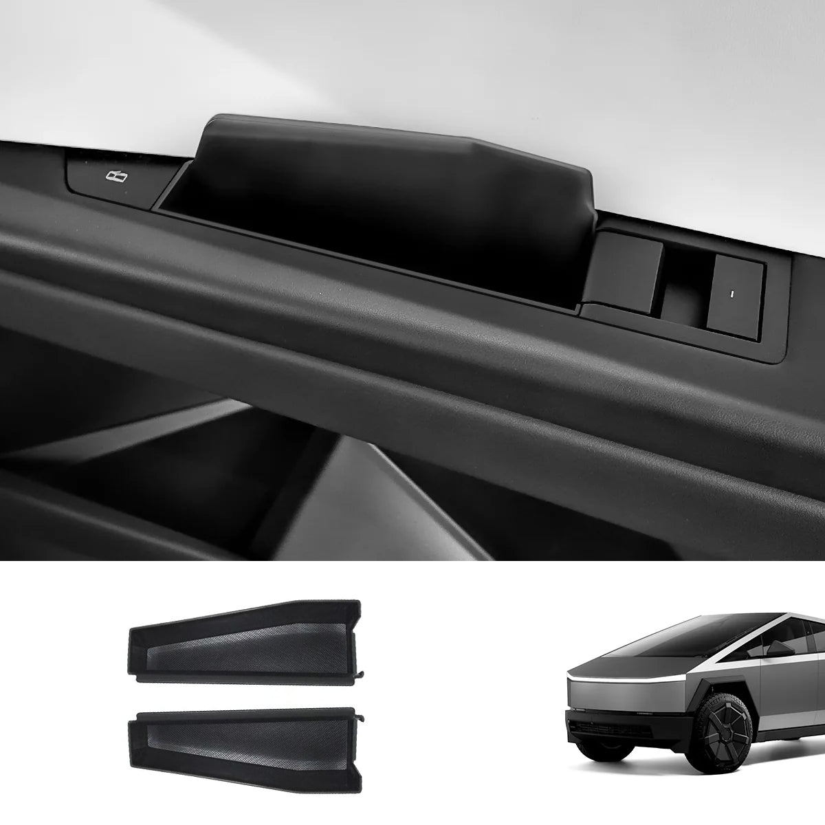 صندوق تخزين لمقابض الأبواب (قطعتين) Tesla سايبرترك