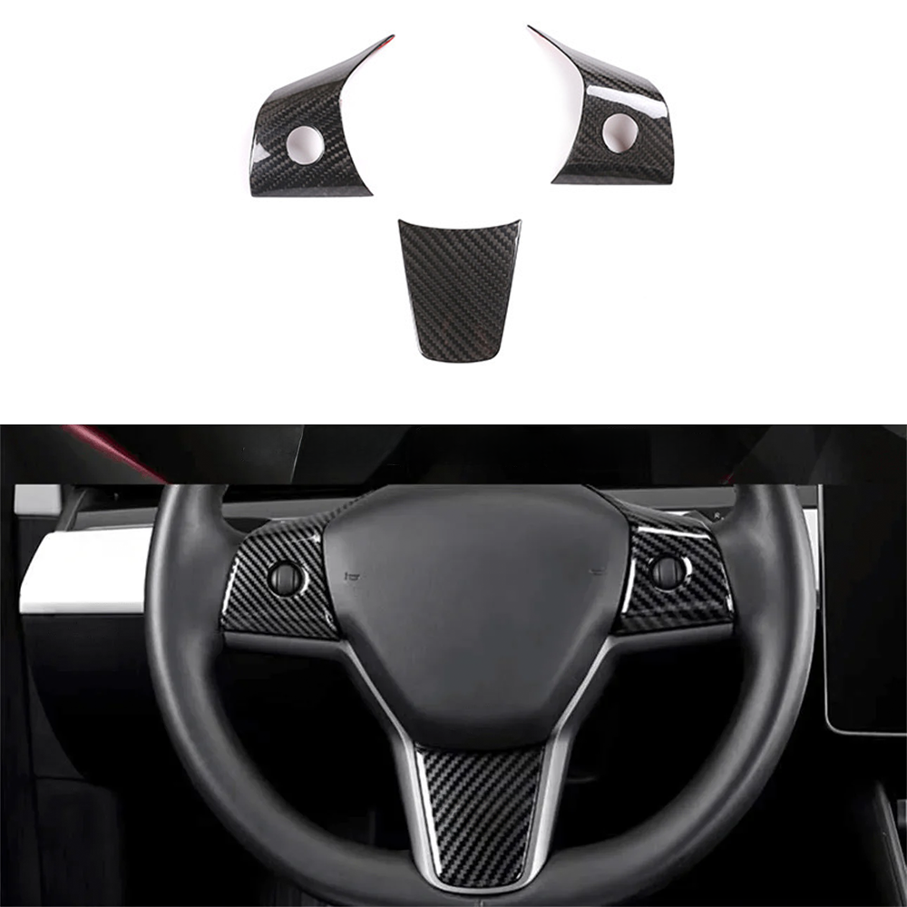Model Διακοσμητικό τιμόνι 3/Y από ανθρακονήματα (Carbon Fiber Pattern ABS) για Tesla(2017-2023)