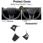 Model 3/Y Acoperire Volan din Fibră de Carbon (ABS cu model Fibră de Carbon) pt Tesla(2017-2023)