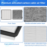 Hepa air filter with activated carbon for cybertruck