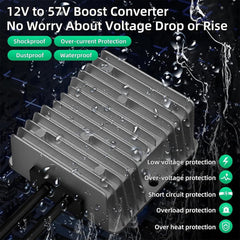 12V/24V to 57V Car Charger Step Up Converter with Female Plug for Starlink Gen 3 - T-Launch