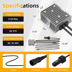 12V/24V to 57V Car Charger Step Up Converter with Female Plug for Starlink Gen 3 - T-Launch