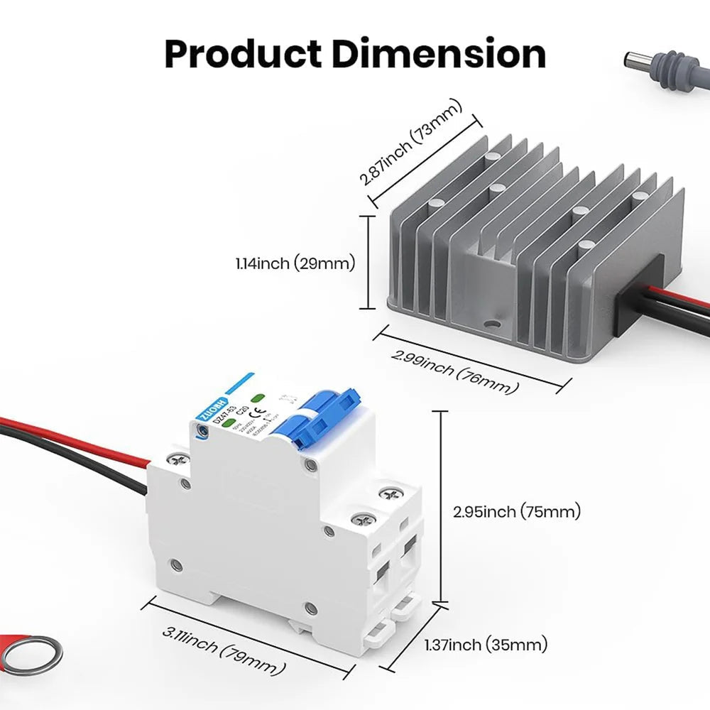 12V/24V to 57V Power Adapter with Switch for Starlink Gen 3 – Ring Terminal - T-Launch