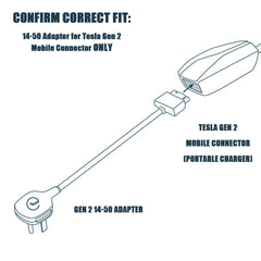 14-50 Adapter for Tesla Gen 2 Mobile Portable Charger - T-Launch