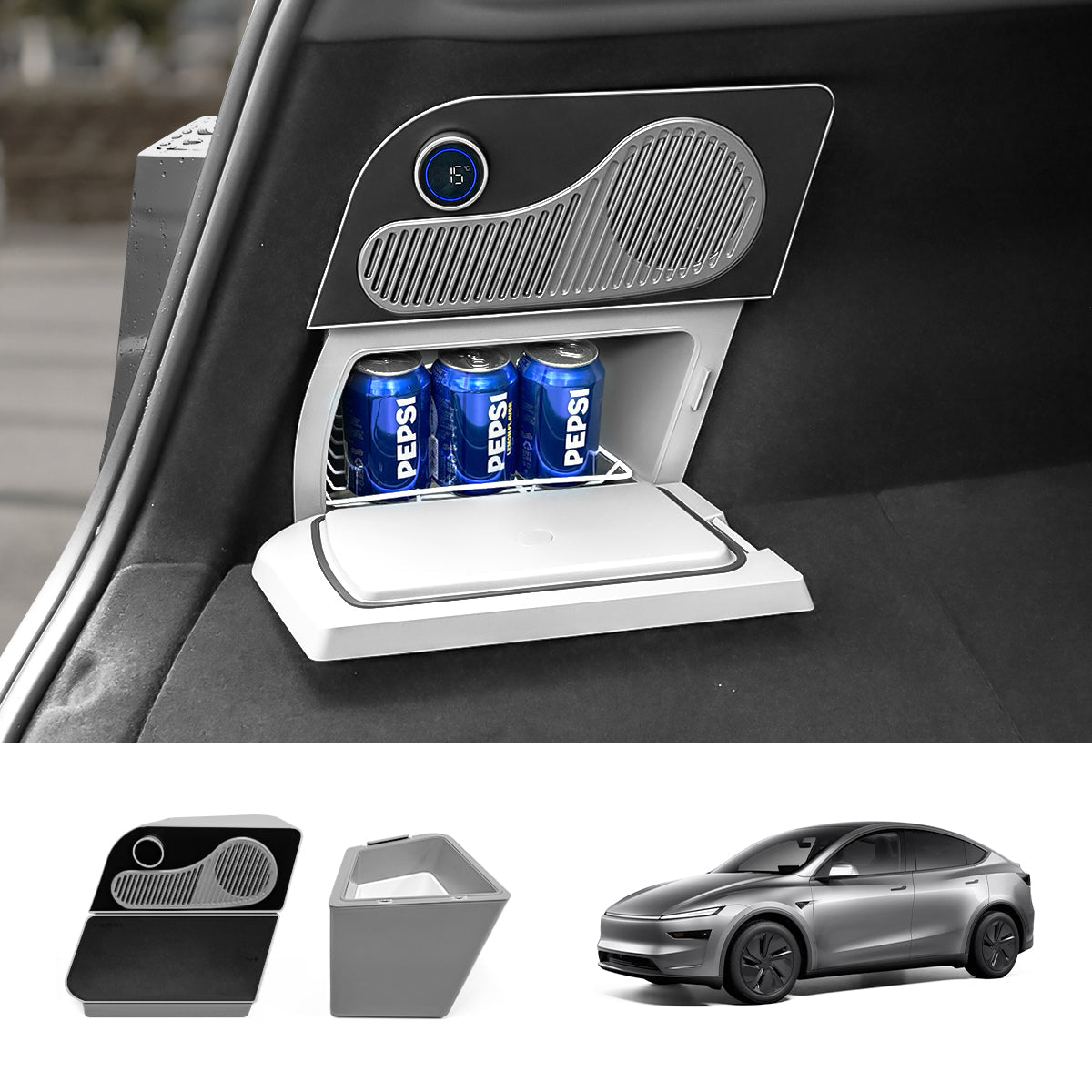 15L Hidden Rear Trunk Refrigerator – Compressor Cooler for Tesla Model Y 5 Seats - T-Launch