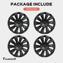 18'' Spiral Spoke Style Hubcaps Wheel Covers for 2025+ Tesla Model 3 Standard Prismata Wheels (Set of 4)