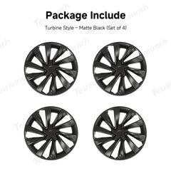 19'' Crossflow Wheel Cover Hubcaps for Tesla Model Y Juniper 2025+ – Turbine Styles (Set of 4) - T-Launch