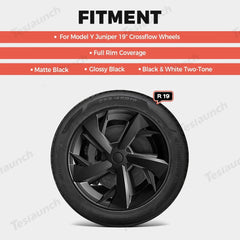 Replacement Spoke Style Wheels Cover Hubcap for Tesla 2025+ Model Y Juniper 19'' Crossflow Wheels (1 PC)