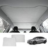Wholesale Alcantara Split Nano Ice Crystal Glass Roof Sunshade for Tesla Model Y Juniper 2025+(28 Sets)
