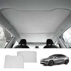 Wholesale Alcantara Split Nano Ice Crystal Glass Roof Sunshade for Tesla Model Y Juniper 2025+(28 Sets)