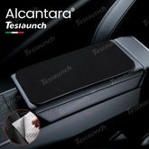 Alcantara Center Console Armsteun Box Beschermkussen Sticker voor 2024 Model 3 Hoogland