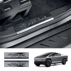 Protetor de soleira da porta dianteira em fibra de carbono genuína Tesla Cybertruck (2 unidades)