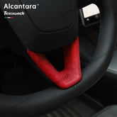 Alcantara Steering Wheel U-shaped Cover for Tesla Model Y Juniper 2025+
