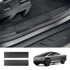 Protetor de soleira da porta dianteira em fibra de carbono genuína Tesla Cybertruck (2 unidades)