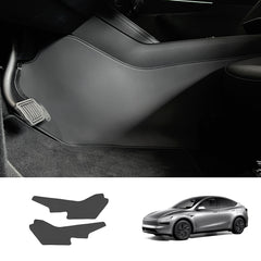 Extended-Length Center Console Side Kick Protection Pads -2-Piece Napa Leather Set for Tesla Model Y Juniper 2025+