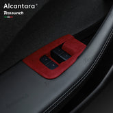 Alcantara Window Switch Button Cover 6 PCS Para 2024 Model 3 Highland