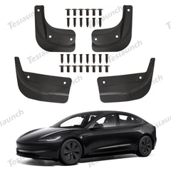 Kit de guardabarros delantero y trasero, guardabarros sin taladro (4 piezas) para <tc>Tesla</tc> 2024 <tc>Model</tc> 3 <tc>Highland</tc>