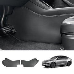 Center Console Side Kick Protectors – Leather Covers for Tesla Model Y Juniper 2025+