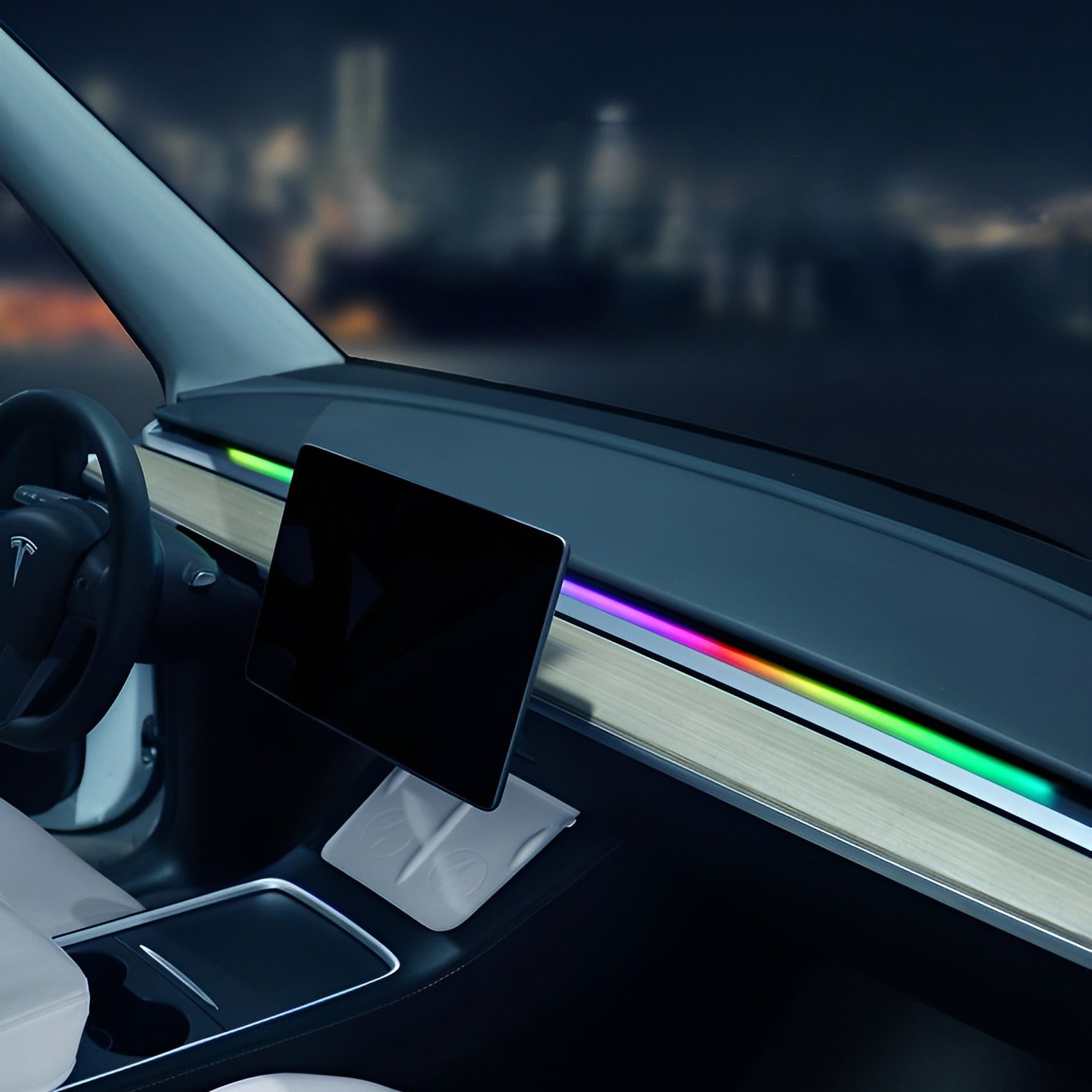 2023 Neue Armaturenbrett-Lichtleisten für Tesla Model 3/Y, ferngesteuerte  RGB-Innenraumbeleuchtung