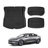 2024+ Model 3 Highland All-Weather Floor Mats Full Set Trunk Mat Cargo Mat Frunk Cargo Liner for Tesla - T-Launch