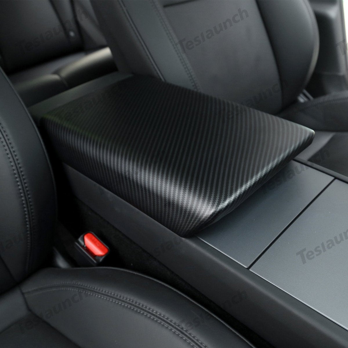 2024+ Model 3 Highland Armrest Cover (Carbon Fiber Pattern ABS) For Tesla - T-Launch