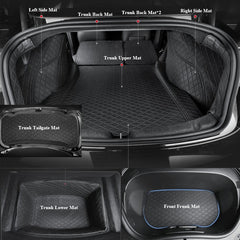 2024+ Model 3 Highland Fully Covered Premium Leather Frunk & Trunk Mat for Tesla - T-Launch