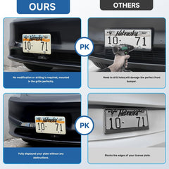 2024+ Tesla Model 3 Highland Front License Plate Holder – No Drill, Anti-Theft Bracket Mounting Kit - T-Launch