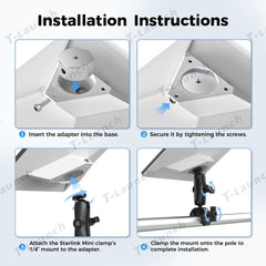 2025 New Version Adjustable Clamp Mount Kit for Starlink Mini - T-Launch