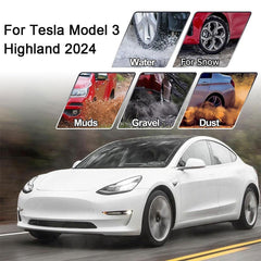 Kit de guardabarros delantero y trasero, guardabarros sin taladro (4 piezas) para <tc>Tesla</tc> 2024 <tc>Model</tc> 3 <tc>Highland</tc>