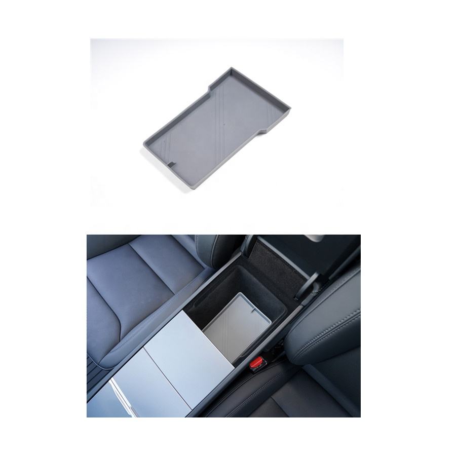 Silicone Console Armrest Box Lower Storage Tray for Tesla 2024 Model 3  Highland