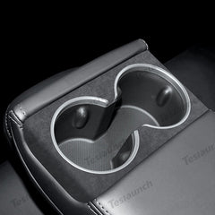 2024 를 위한 알칸타라 뒷좌석 컵 덮개 스티커Model3 하이랜드