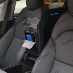 Organizzatore per console centrale, bracciolo, scatola portaoggetti nascosta per Tesla Model Y Juniper 2025+