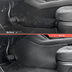 Center Console Side Kick Protectors – Leather Covers for Tesla Model Y Juniper 2025+