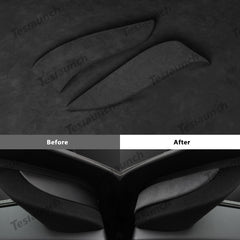 Alcantara Portas Dianteiras Triângulo Trim Cover 2 PCS Para 2024 Model 3 Highland