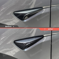 Kryty směrových světel a boční kamery s karbonovým vzorem (ABS) pro Tesla Model Jalovec Y 2025+