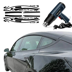 Chrome Verwijder Blackout Vinyl Overlay voor 2017-2023 Tesla Model 3 - Matzwart