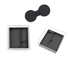 2024 Model 3 Highland Orta Konsol Düzenleyici Tepsi Kol Dayama Saklama Kutusu Bardak Altlığı Kablosuz Şarj Pedi Seti İçin Tasarlandı