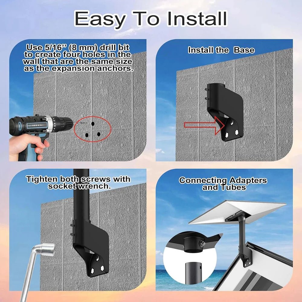 360° Adjustable Wall & Roof Mount Kit for Starlink Gen 3 - T-Launch