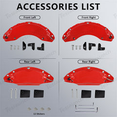 Rød 2021-2024 Model S/X Bremsekaliperdeksler (4stk) for Tesla