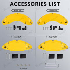 Galben 2021-2023 Model S/X Capace etrier de frana (4buc) pt Tesla