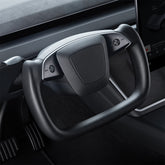 Nappa Leather Open-Bottom Yoke/Cyber Steering Wheel Driving Wheel Upgrade for Model Y Juniper/ Model 3 Highland