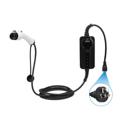 شاحن محمول 16 أمبير/32 أمبير، وضع قابل للتعديل، مستويين، شاحن منزلي مقاوم للماء للسيارات الكهربائية Tesla Model S/X/3/Y