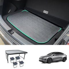 Upgraded Camping Folding Table Travel & Trunk Storage for Tesla Model Y Juniper 2025+